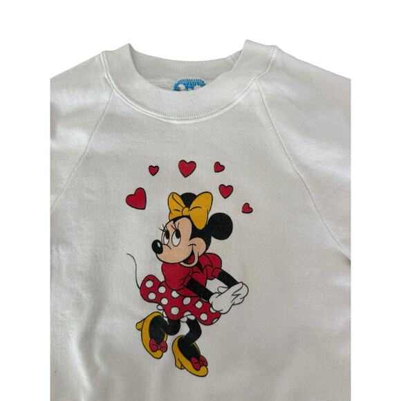 VTG Disney Character Fashion youth medium minnie mouse heart crewneck sweatshirt - Picture 2 of 2